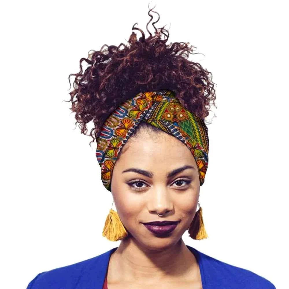 African Print Headbands For Women Designer Bandage With Tassel Earrings Dangle Cotton Wax Hair Bandanas For Women Headband Set