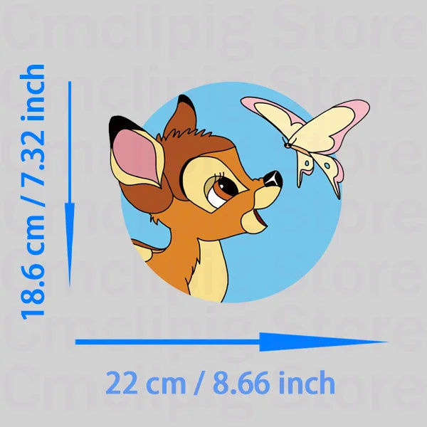 Lovely Bambi self-adhesive Clothing thermoadhesive patches thermo-stickers for children stripes appliques iron on transfer