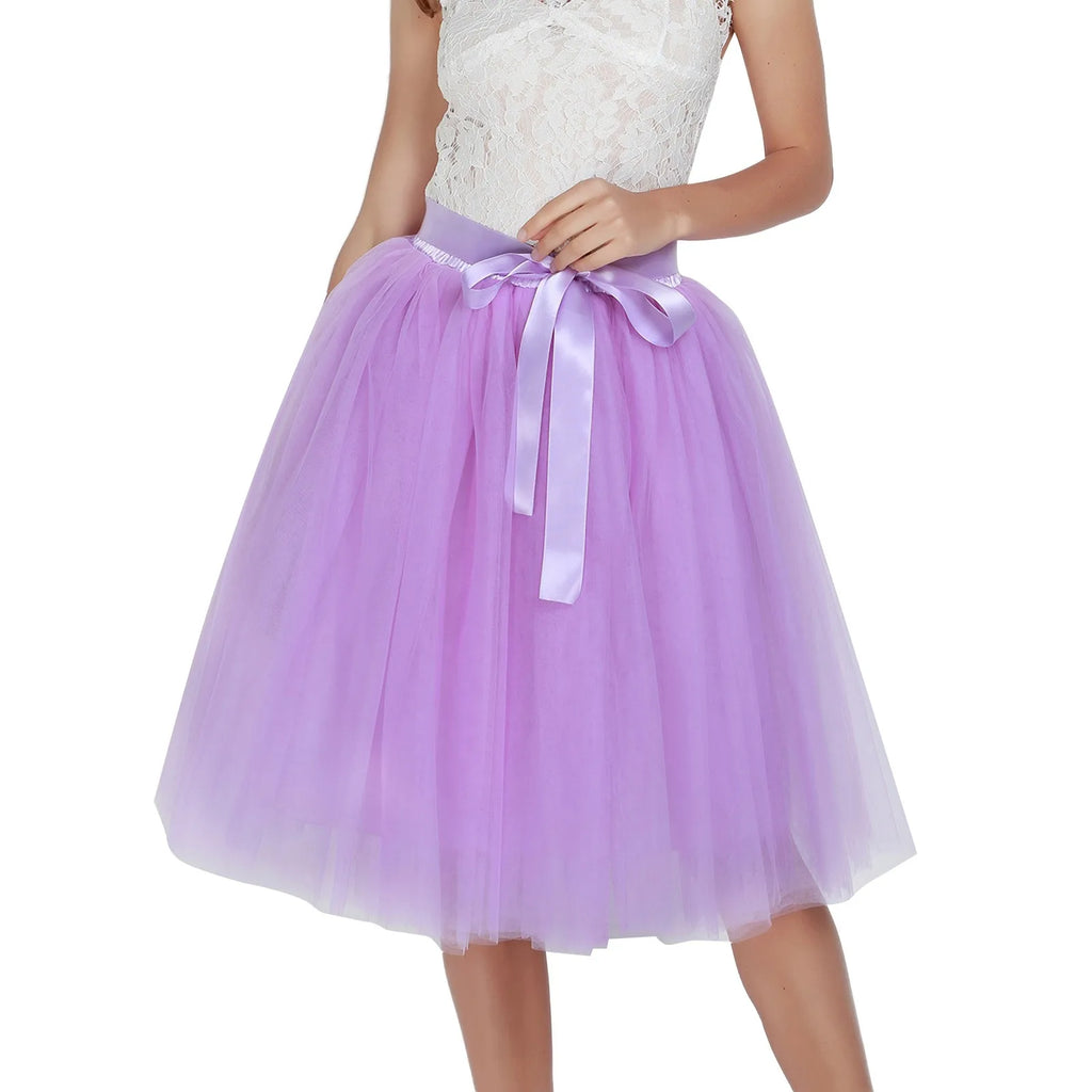 Skirts Pants Carnevale New Women Tulle Skirts Knee Length Long Adult Tutu Layered Short Prom Party Midi Skirt Made by Skirt