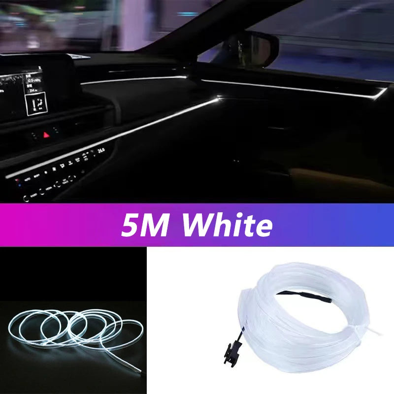 Striscia LED Interni Auto 5M – Neon EL Flessibile per Decorazione e Atmosfera