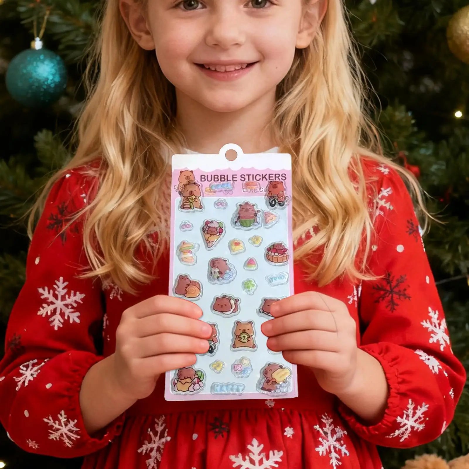 Kids Stickers Cartoon Capybara Adhesive Decals 3D Cartoon Puff Stickers for Laptops Phone Case Party Birthday Classroom Activity