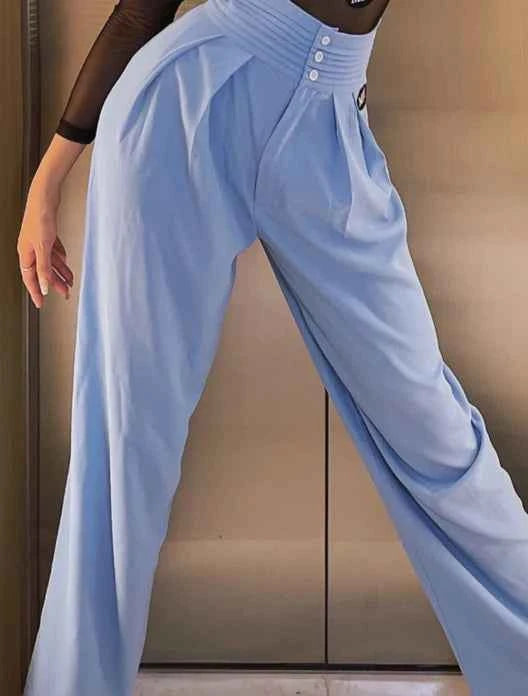 New Latin Dance Pants For Women Modern Dance Pants Button Trousers Chacha Rumba Tango Dress Latin Performance Clothes DN14203