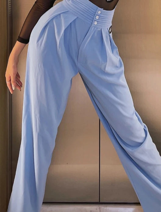 New Latin Dance Pants For Women Modern Dance Pants Button Trousers Chacha Rumba Tango Dress Latin Performance Clothes DN14203