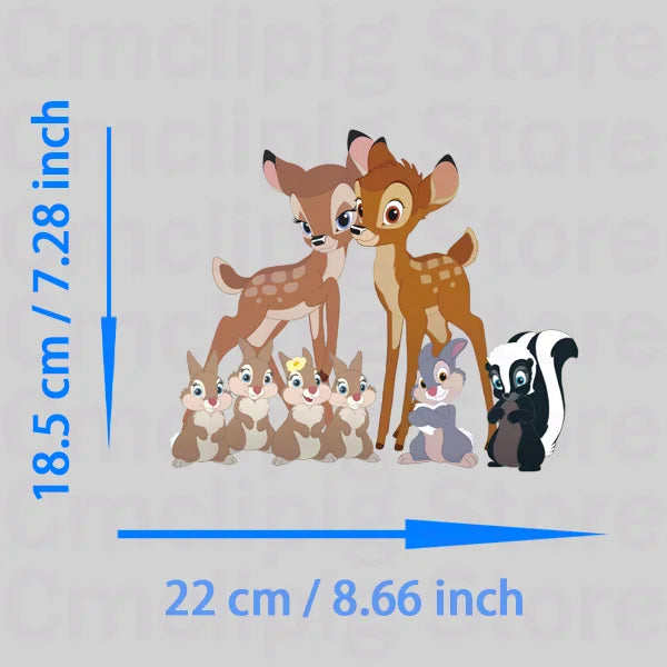 Lovely Bambi self-adhesive Clothing thermoadhesive patches thermo-stickers for children stripes appliques iron on transfer