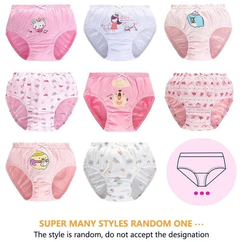 5/10 Pieces Comfy Children's Girls Panties Cotton Soft Pretty Cartoon Rainbow Child Underwear for Girls Kids Briefs Breathable