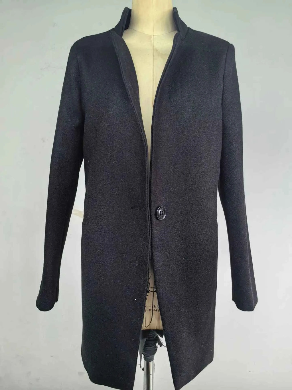 Women's Woolen Coat  Arrive European Female Spring European Leg Houndstooth Windbreaker Jacket Plus Size Long Winter Coat