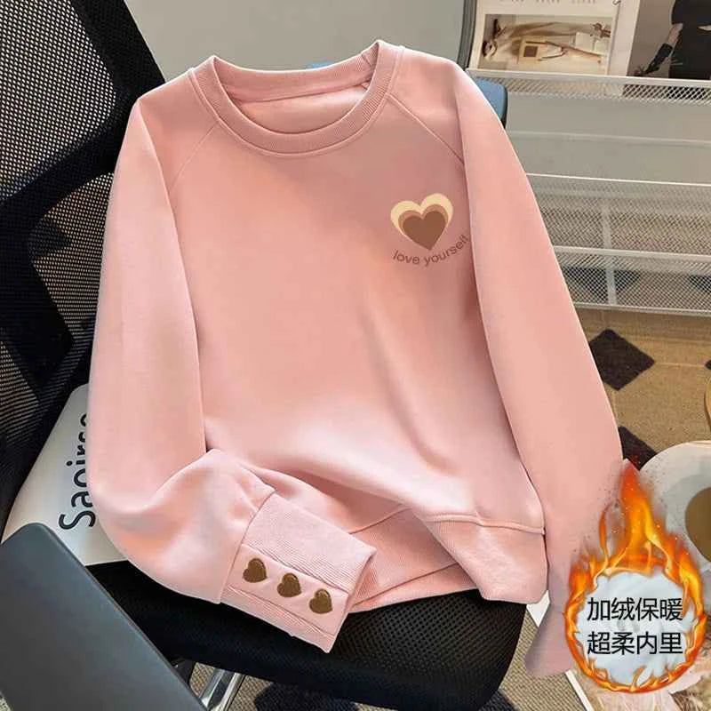 Women's Sweatshirt 2025 New Autumn Winter Loose Casual Pullover Bottoming Shirt Top