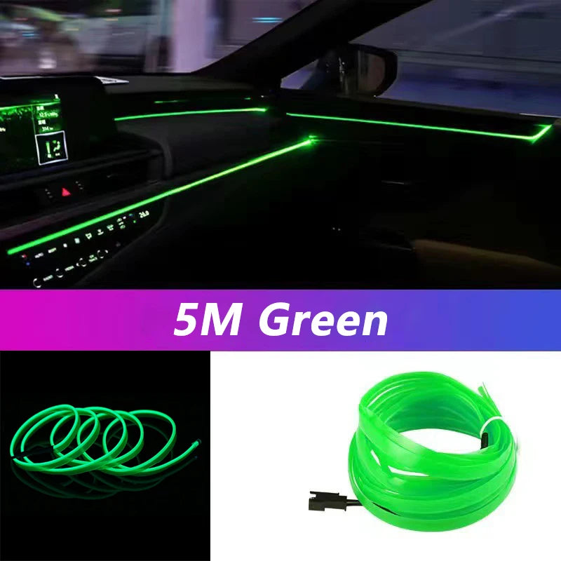 Striscia LED Interni Auto 5M – Neon EL Flessibile per Decorazione e Atmosfera