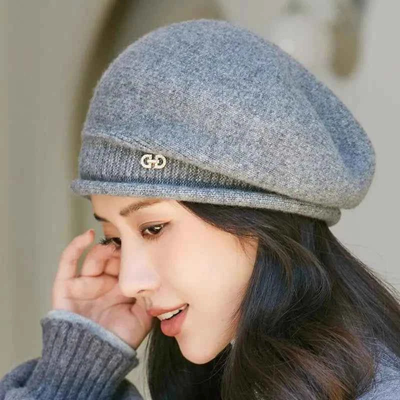 Women's Winter Knit Beret - Fashion  Hat Soft Warm Comfortable Stretchy Cap for Cold Weather
