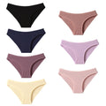 7Pcs Women's Panties Striped Briefs for Women Low-Rise Breathable Cotton Female Soft Underwear Solid Colors Ladies Underpants