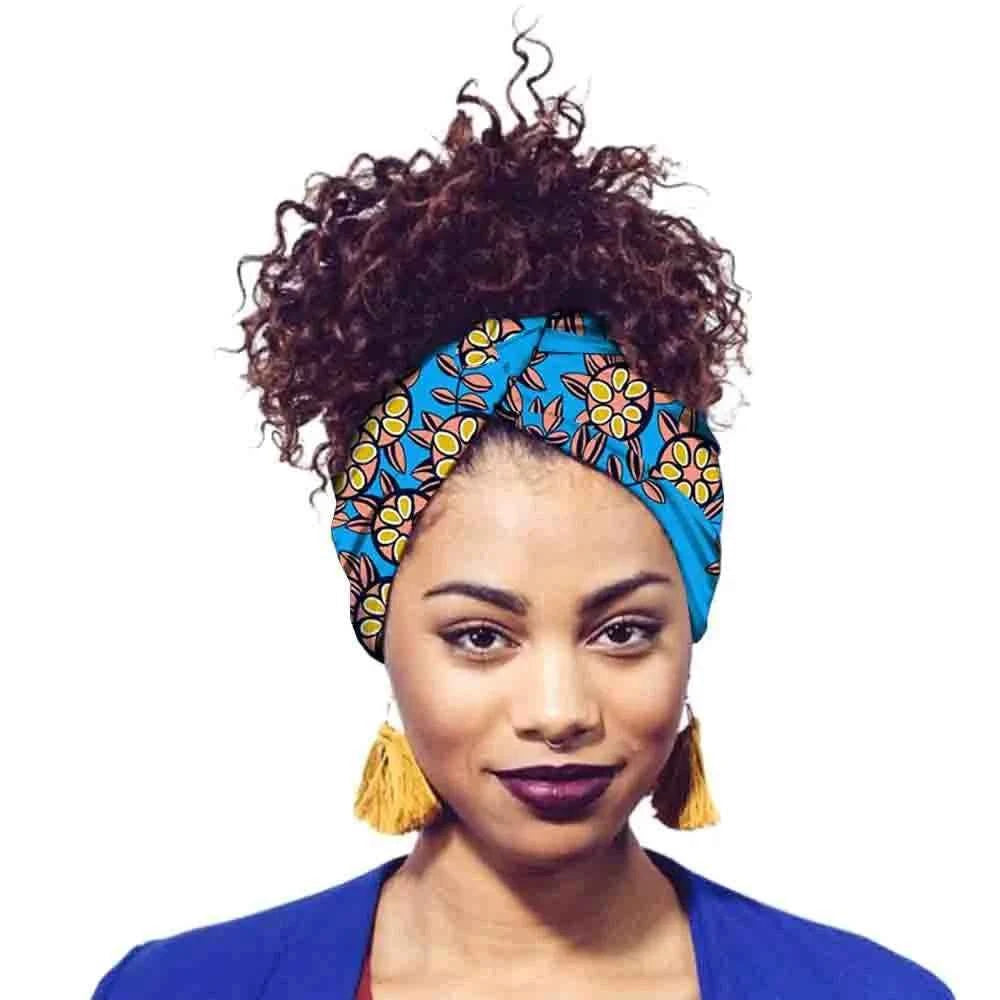 African Print Headbands For Women Designer Bandage With Tassel Earrings Dangle Cotton Wax Hair Bandanas For Women Headband Set