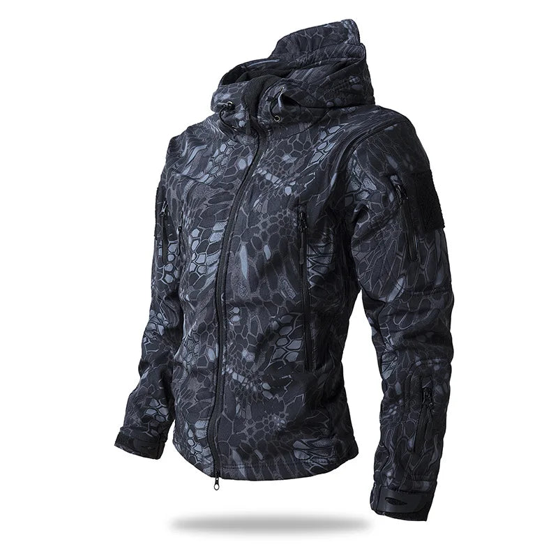 Giacca Tattica sportiva Uomo  – Softshell Impermeabile, Traspirante e Foderata in Pile per Outdoor e Escursionismo