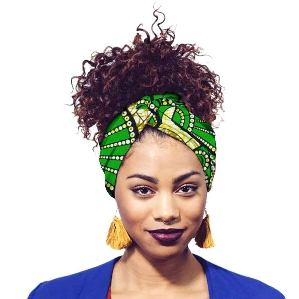 African Print Headbands For Women Designer Bandage With Tassel Earrings Dangle Cotton Wax Hair Bandanas For Women Headband Set