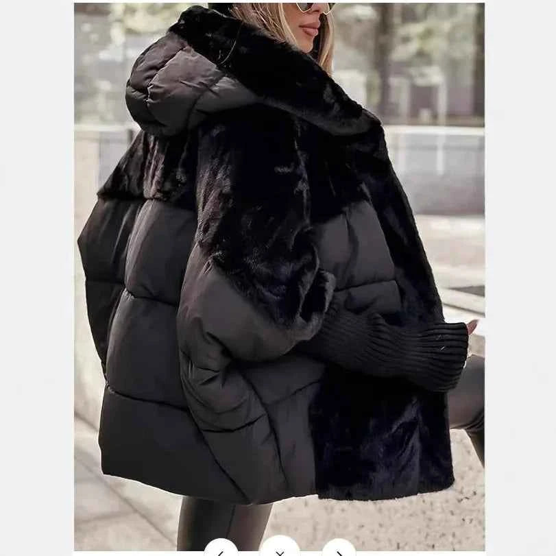 New Cappotto Donna Bovenkleding Winter Warm Cotton Jacket Women Versatile Hooded Plush Button Single Breasted Solid Color Jacket