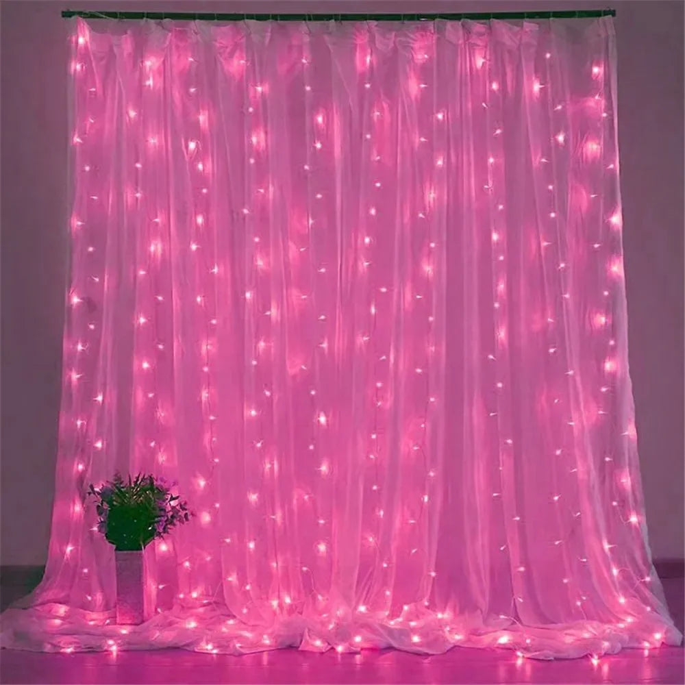 LED Curtain Lights USB Powered with Remote Control Holiday Christmas Decorations for Home Wedding Birthday Bedroom Party Lights