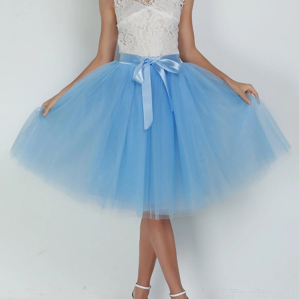 Skirts Pants Carnevale New Women Tulle Skirts Knee Length Long Adult Tutu Layered Short Prom Party Midi Skirt Made by Skirt