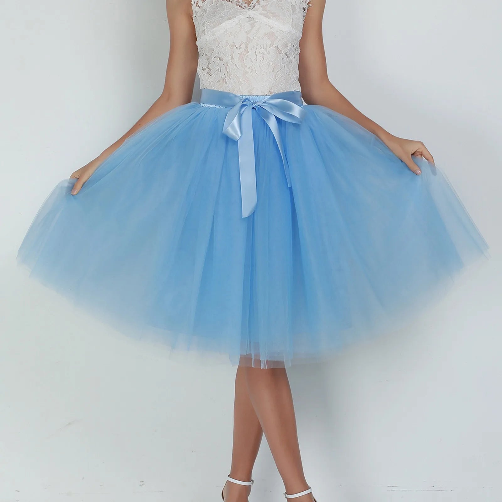 Skirts Pants Carnevale New Women Tulle Skirts Knee Length Long Adult Tutu Layered Short Prom Party Midi Skirt Made by Skirt