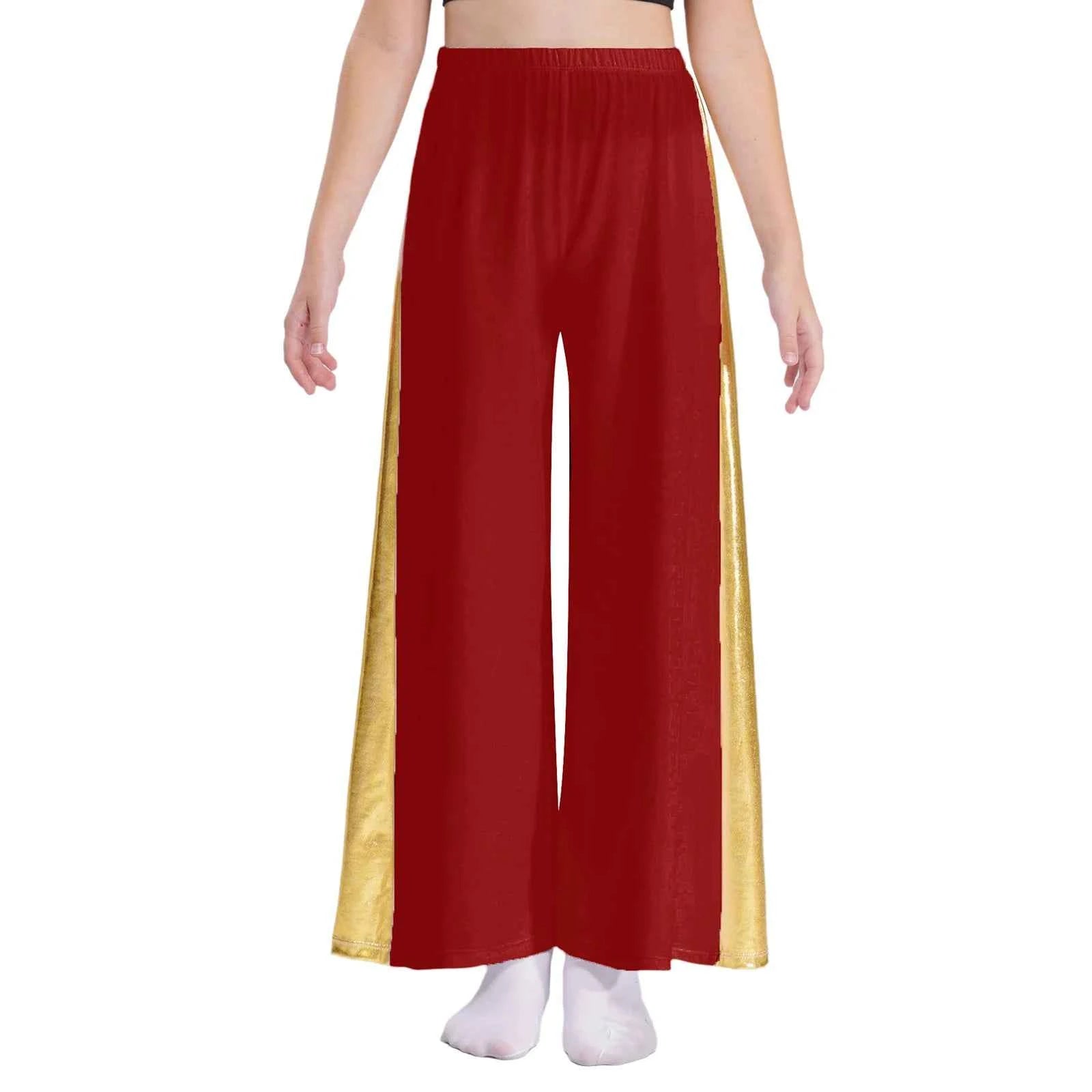 Girls Liturgical Dance Wide-Leg Pants Celebration of Spirit Palazzo Pants Worship Praise Dance Costume for Dancing Performance