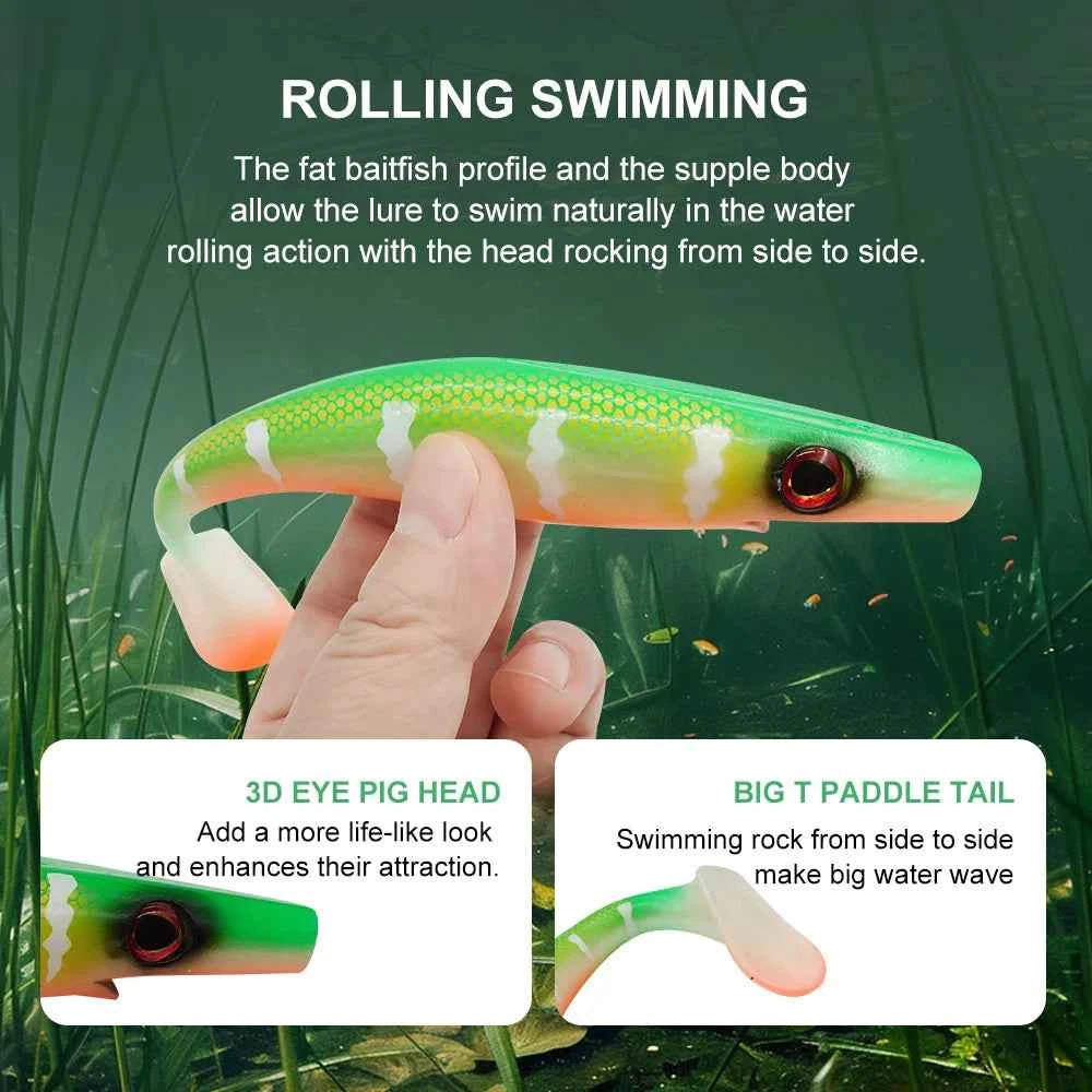 KESFISHING Hog Shad 4”5”6”8” inch Pesca Isca Artificial Bait Big Catch Sea Fishing Wobblers winter fishing Soft Fishing