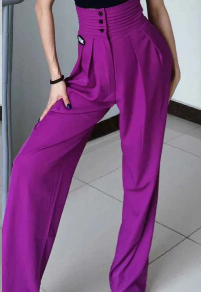 New Latin Dance Pants For Women Modern Dance Pants Button Trousers Chacha Rumba Tango Dress Latin Performance Clothes DN14203