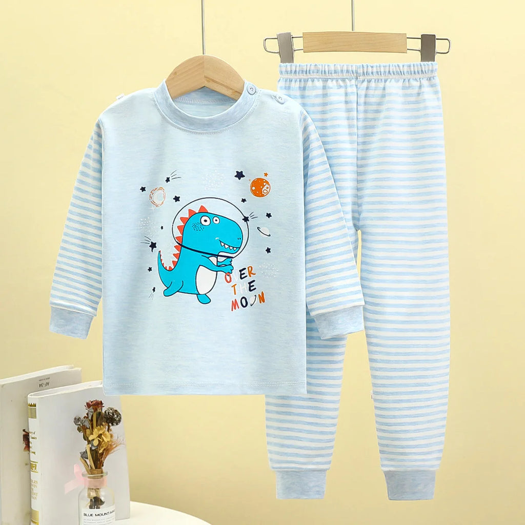 New Children's Cotton Underwear Two-piece Boy Girls Fall And Winter Children's Home Wear Children's Pajamas Children's Warm Clot