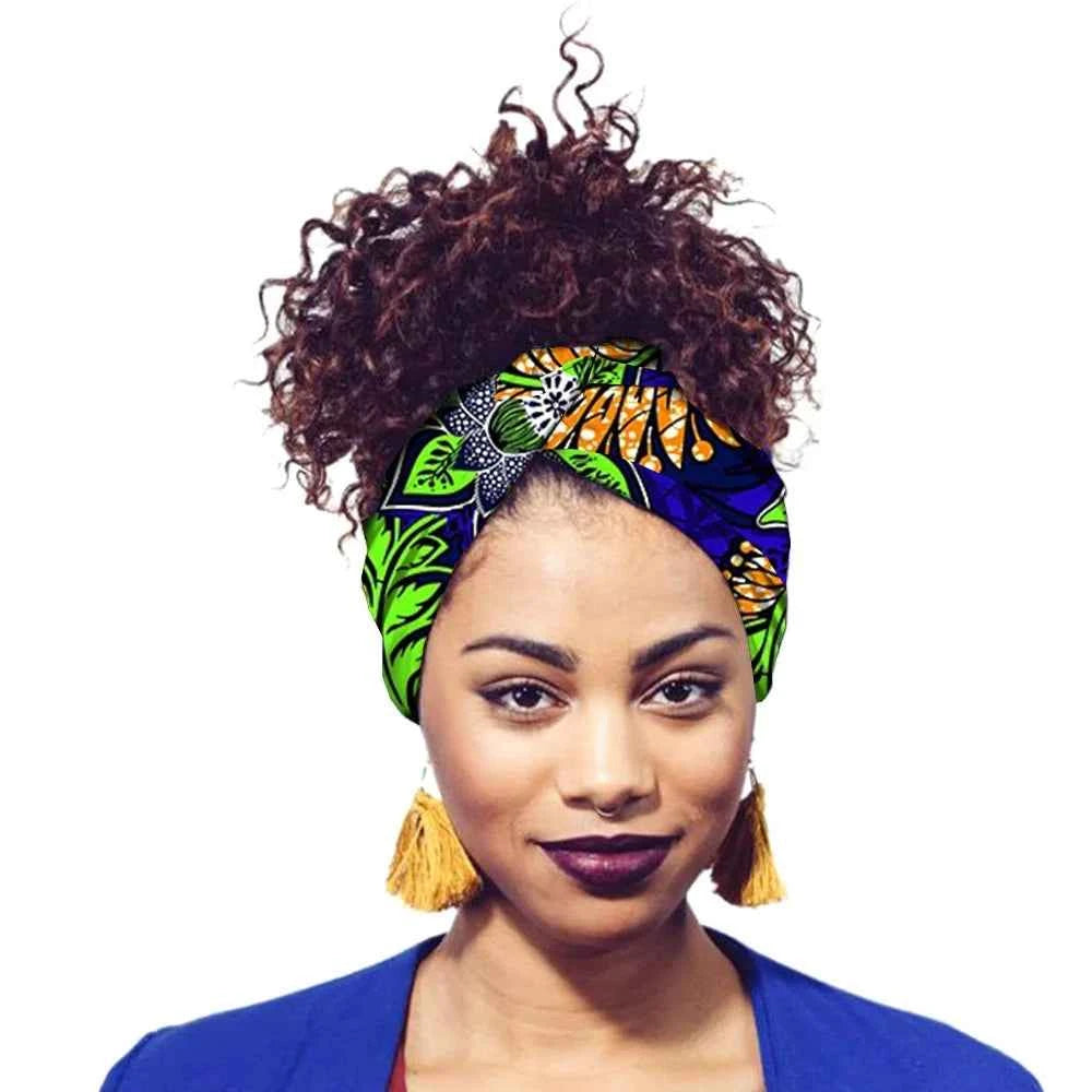 African Print Headbands For Women Designer Bandage With Tassel Earrings Dangle Cotton Wax Hair Bandanas For Women Headband Set