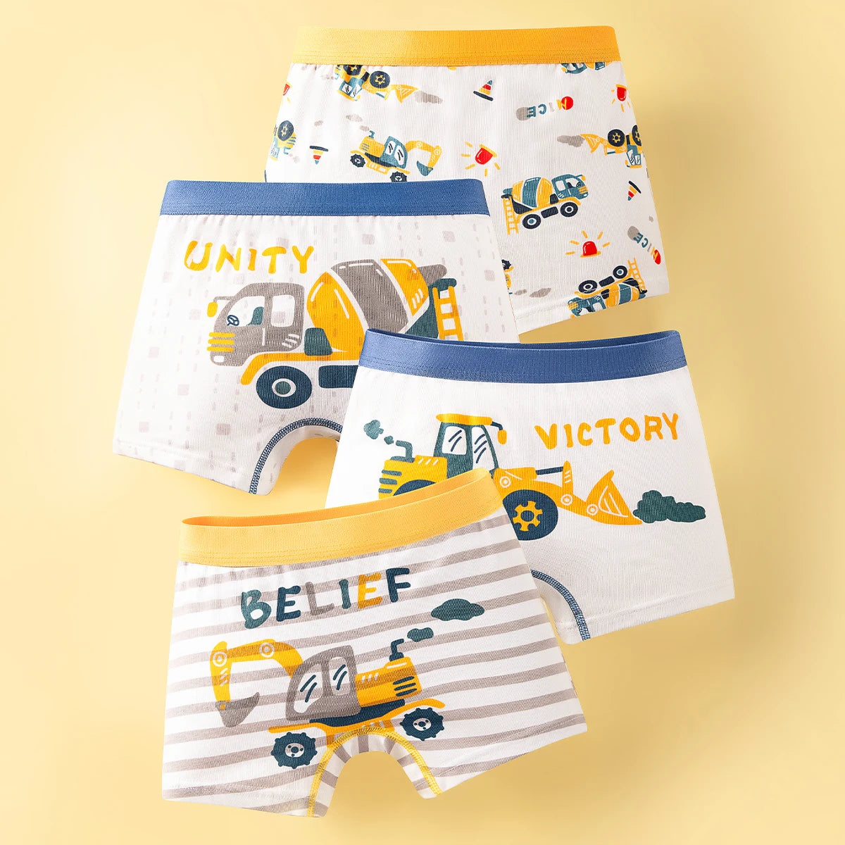 Kids Boxer Underwear Cotton Cute Cartoon Vehicle Children Shorts Panda Simple Pattern Underpants Soft Boy Panties 3-12 Years Old