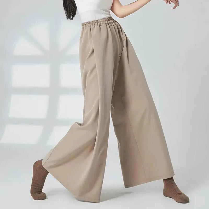 Modern Dance Girl Loose Straight Wide-Leg Pants Classic Dance Practice Outfit Daily Wear Comfortable Fit Dance Trousers