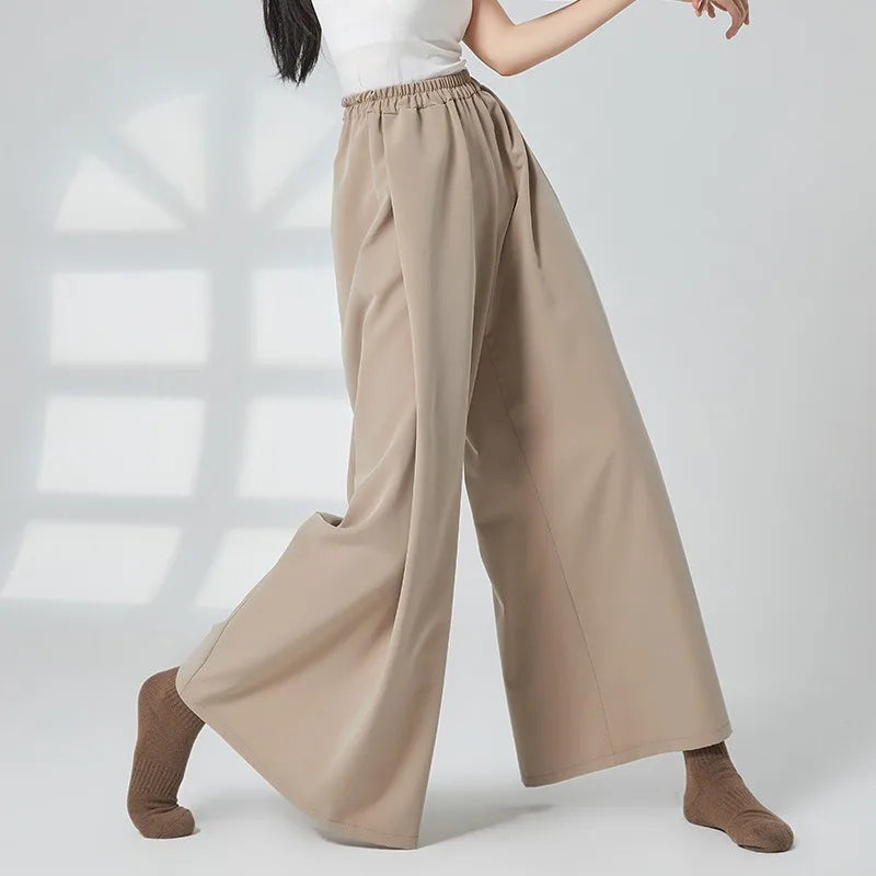 Modern Dance Girl Loose Straight Wide-Leg Pants Classic Dance Practice Outfit Daily Wear Comfortable Fit Dance Trousers