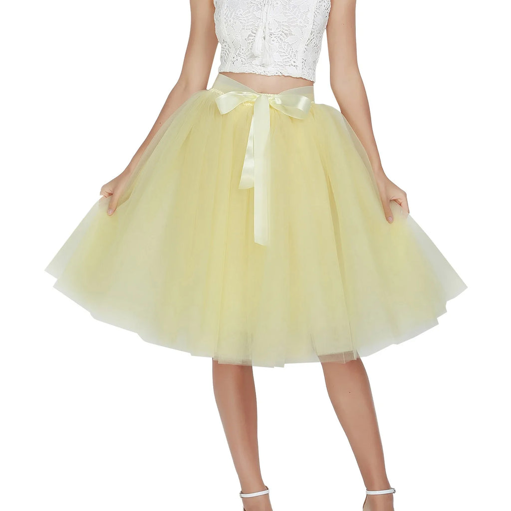 Skirts Pants Carnevale New Women Tulle Skirts Knee Length Long Adult Tutu Layered Short Prom Party Midi Skirt Made by Skirt
