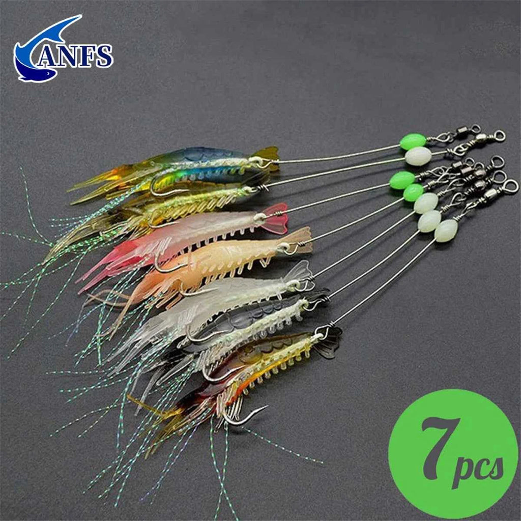 3pcs/7pcs Shrimp Lures Fishing Lures Artificial Fishing Bait Isca Artificial  Ascesorios Pesca