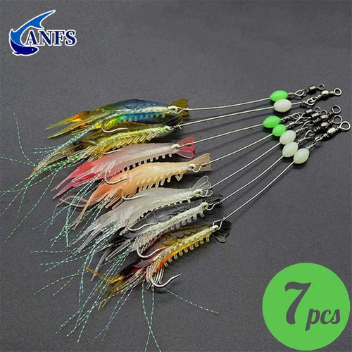 3pcs/7pcs Shrimp Lures Fishing Lures Artificial Fishing Bait Isca Artificial  Ascesorios Pesca
