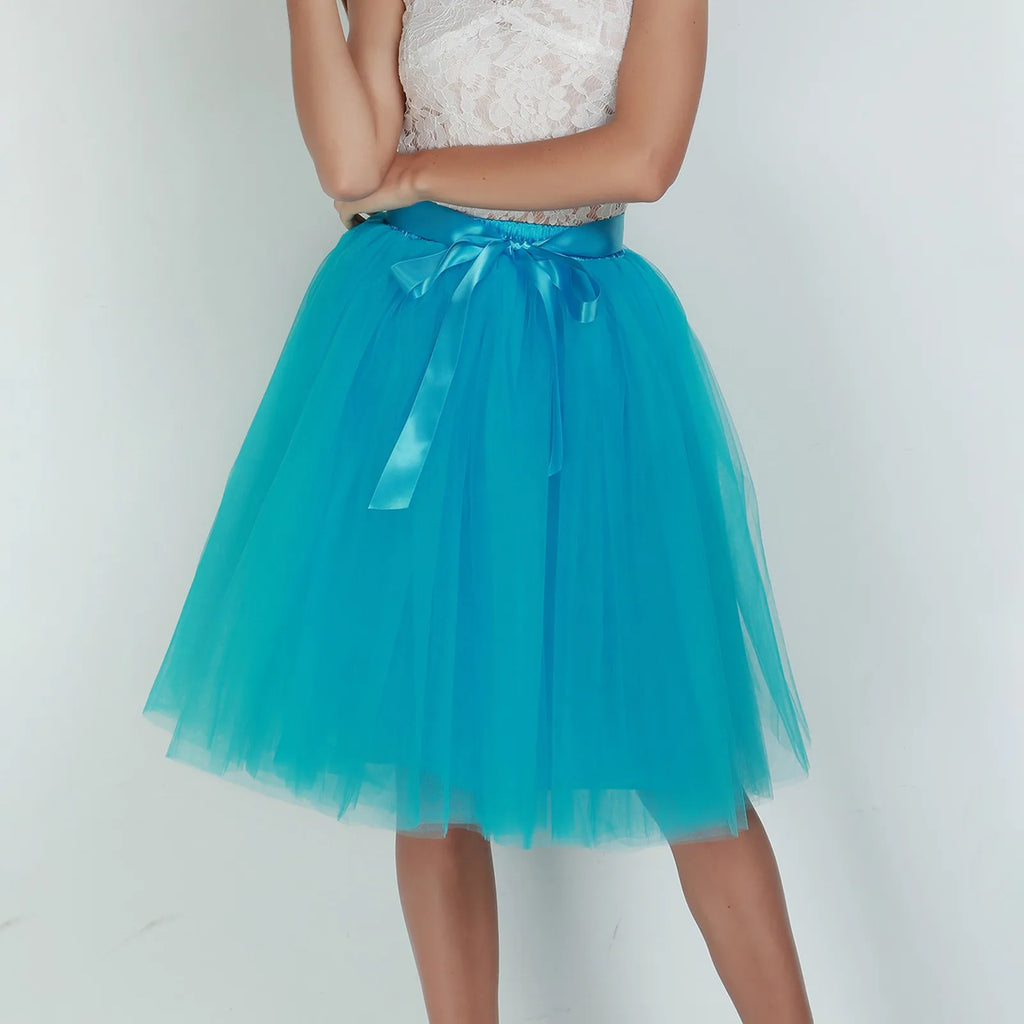 Skirts Pants Carnevale New Women Tulle Skirts Knee Length Long Adult Tutu Layered Short Prom Party Midi Skirt Made by Skirt