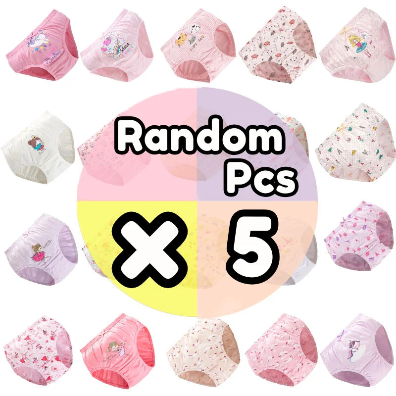 5/10 Pieces Comfy Children's Girls Panties Cotton Soft Pretty Cartoon Rainbow Child Underwear for Girls Kids Briefs Breathable