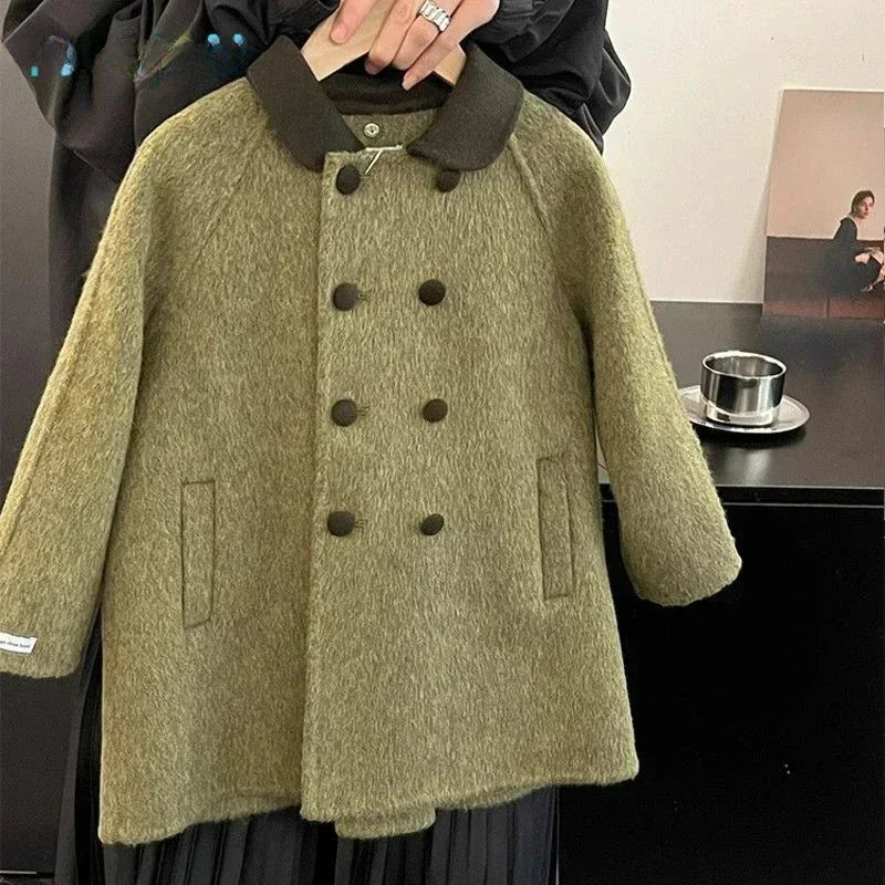 Cappotto Bambina Lana Doppio Petto - Giacca Elegante Inverno
