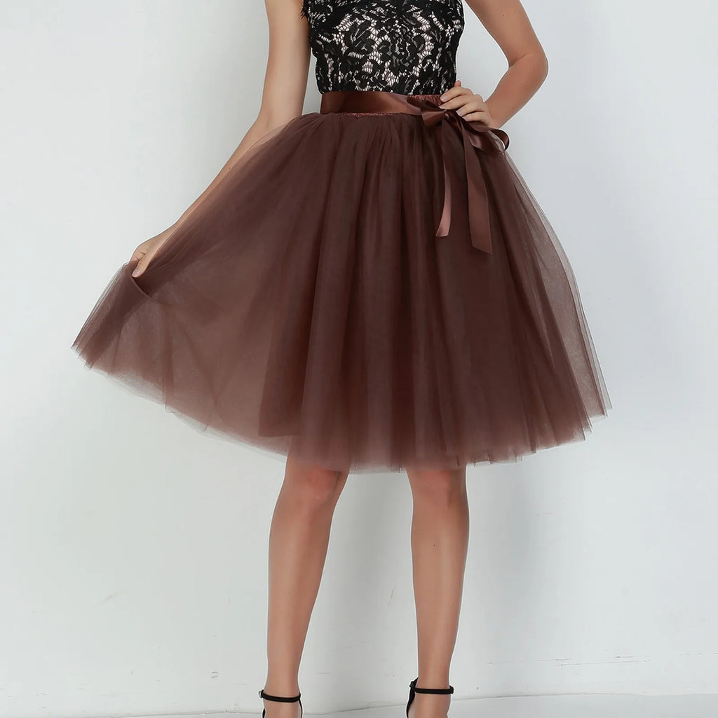 Skirts Pants Carnevale New Women Tulle Skirts Knee Length Long Adult Tutu Layered Short Prom Party Midi Skirt Made by Skirt