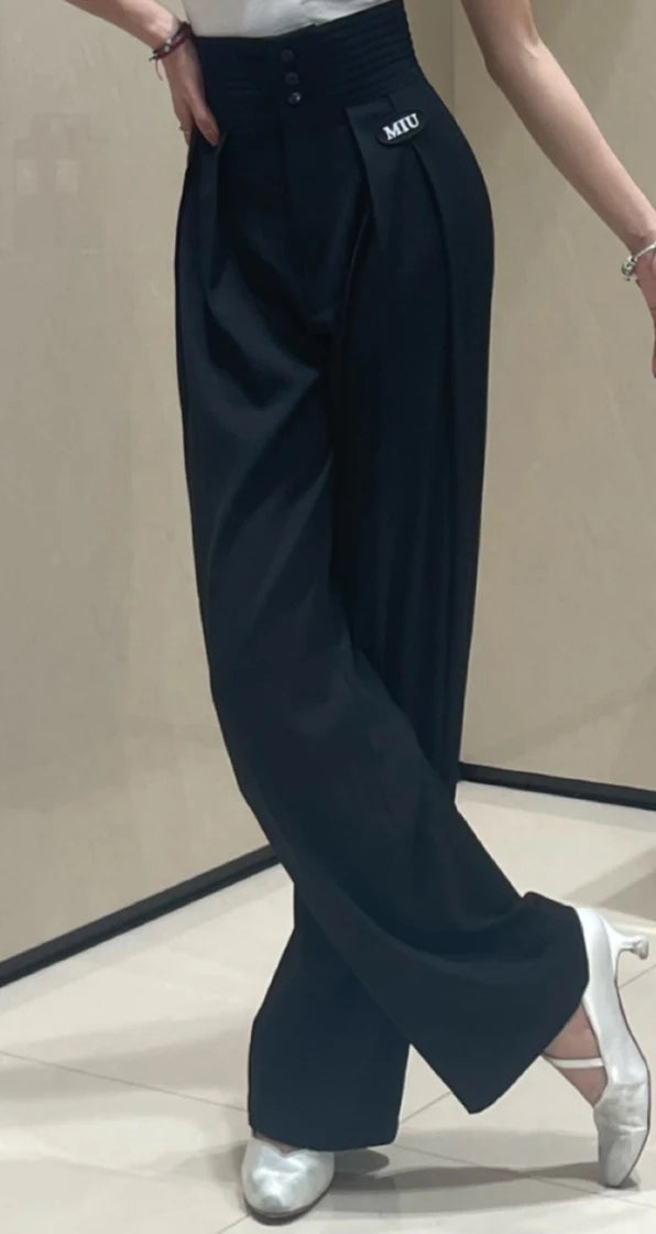 New Latin Dance Pants For Women Modern Dance Pants Button Trousers Chacha Rumba Tango Dress Latin Performance Clothes DN14203