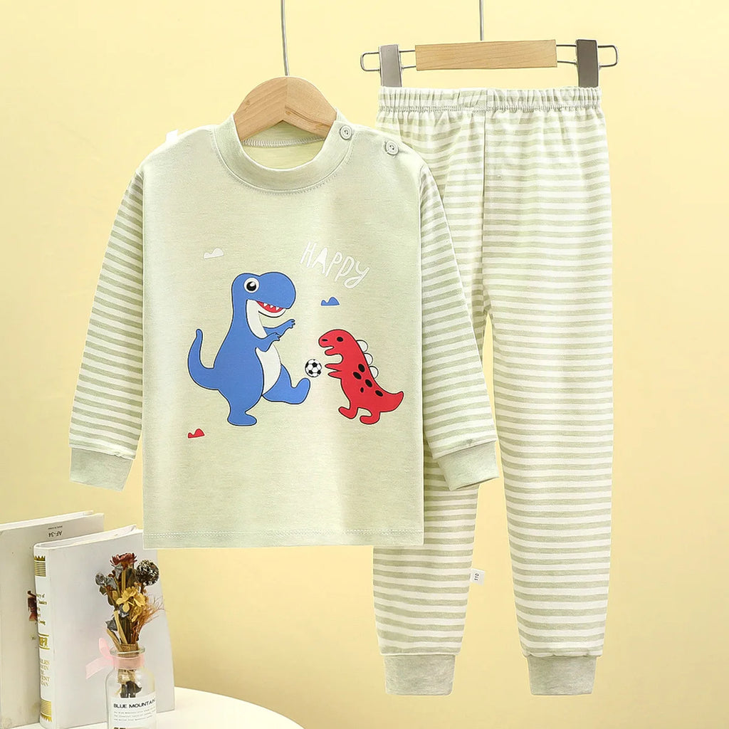 New Children's Cotton Underwear Two-piece Boy Girls Fall And Winter Children's Home Wear Children's Pajamas Children's Warm Clot