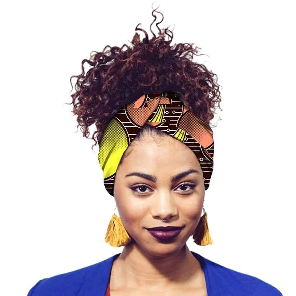African Print Headbands For Women Designer Bandage With Tassel Earrings Dangle Cotton Wax Hair Bandanas For Women Headband Set