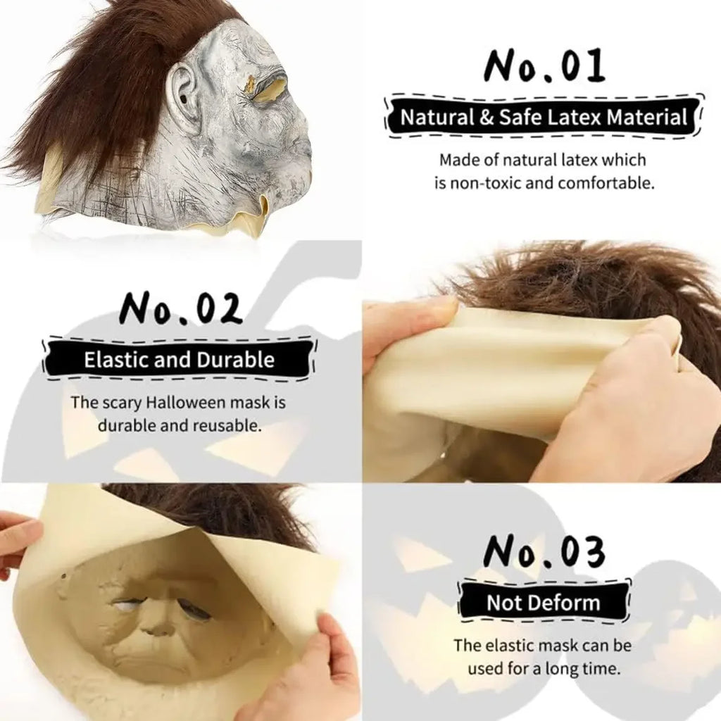 Halloween Mask Michael Myers Carnevale Killer Cosplay Costume Prop Horror Latex Headgear Bloody Killer Cos Adult Party Supplies