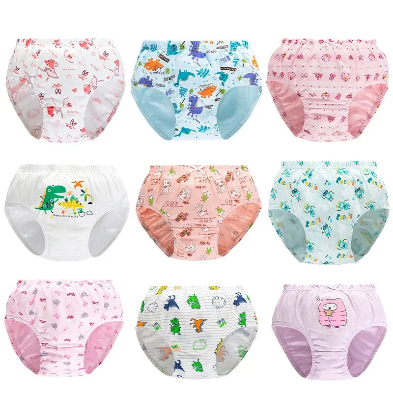 5/10 Pieces Comfy Children's Girls Panties Cotton Soft Pretty Cartoon Rainbow Child Underwear for Girls Kids Briefs Breathable