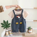 Set Bambino 2 Pezzi Papera - T-Shirt e Salopette Jeans Casual