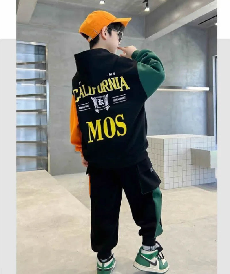Boys Sweatshirt Sets Autumn New Sport Casual Suits Teen Trends Tops+Pants 2Pcs Spring Kids Tracksuit Outfits Children Clothes