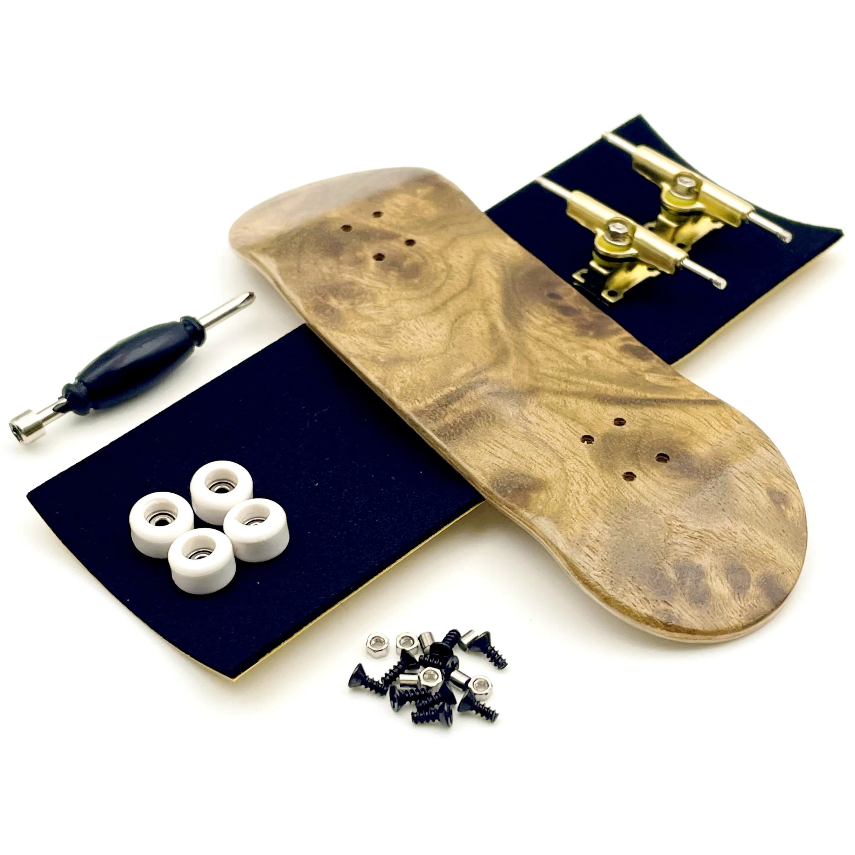 Fingerboard Professionale 32mm in Legno – Mini Skateboard in Acero Canadese a 5 Strati con Truck Doppio Asse e Ruote con Cuscinetti