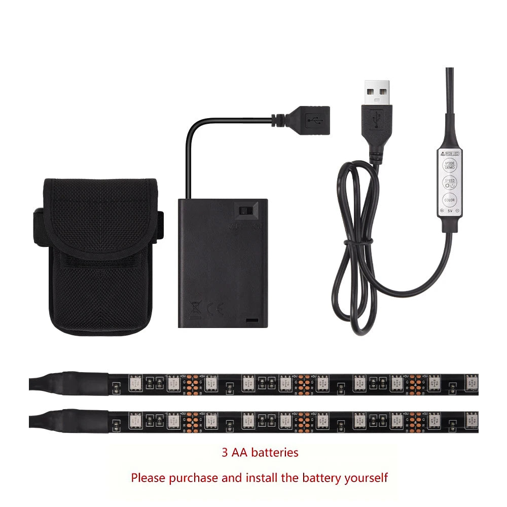 Strisce LED di Sicurezza per Scooter e Biciclette – Luci Notturne a Batteria per Visibilità e Stile