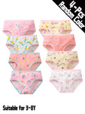 4-Pack Kids' Comfortable Breathable Skin-Friendly Cartoon Patterned Triangle Underwear for Ages 3-8