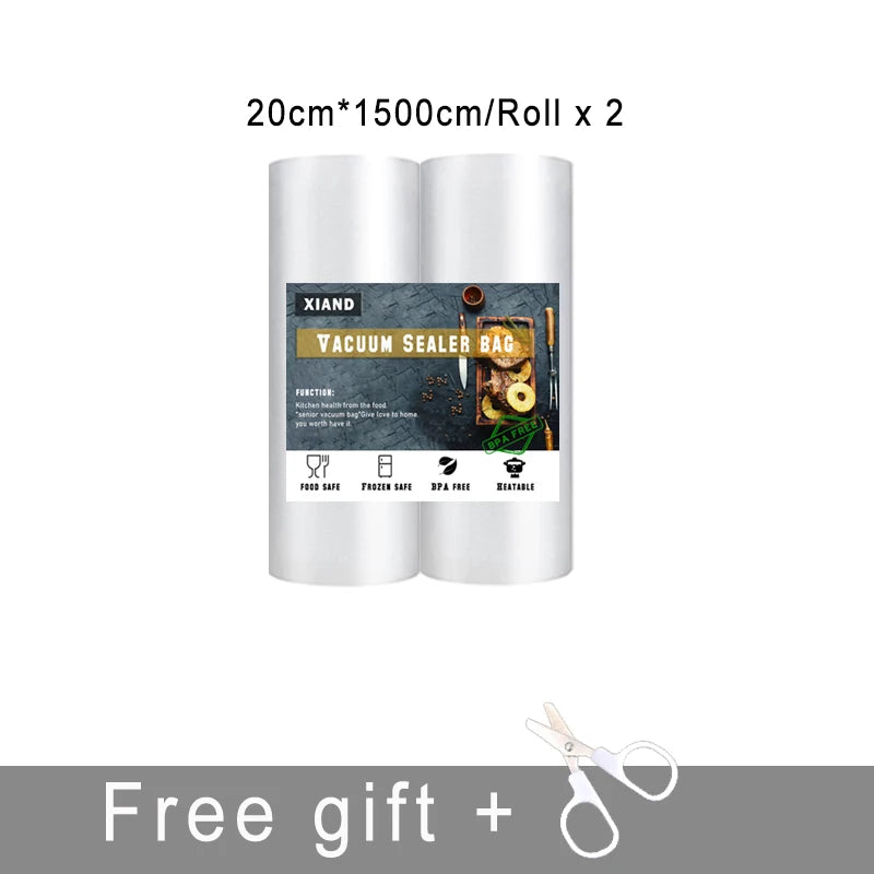 Rotoli per Sottovuoto Alimentare – Sacchetti per Conservazione Cibi-Compatibili con Macchine Sottovuoto