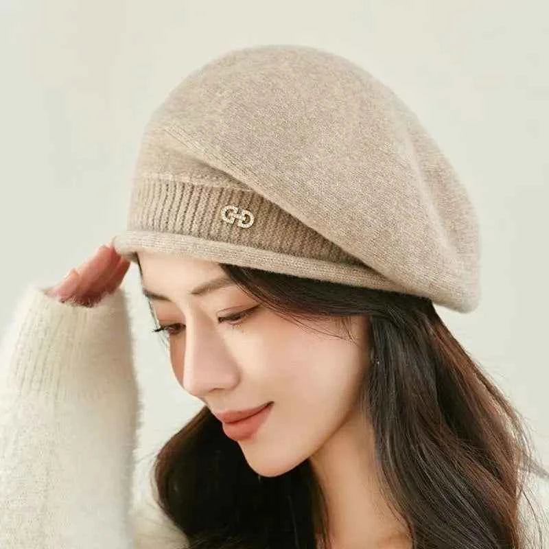 Women's Winter Knit Beret - Fashion  Hat Soft Warm Comfortable Stretchy Cap for Cold Weather