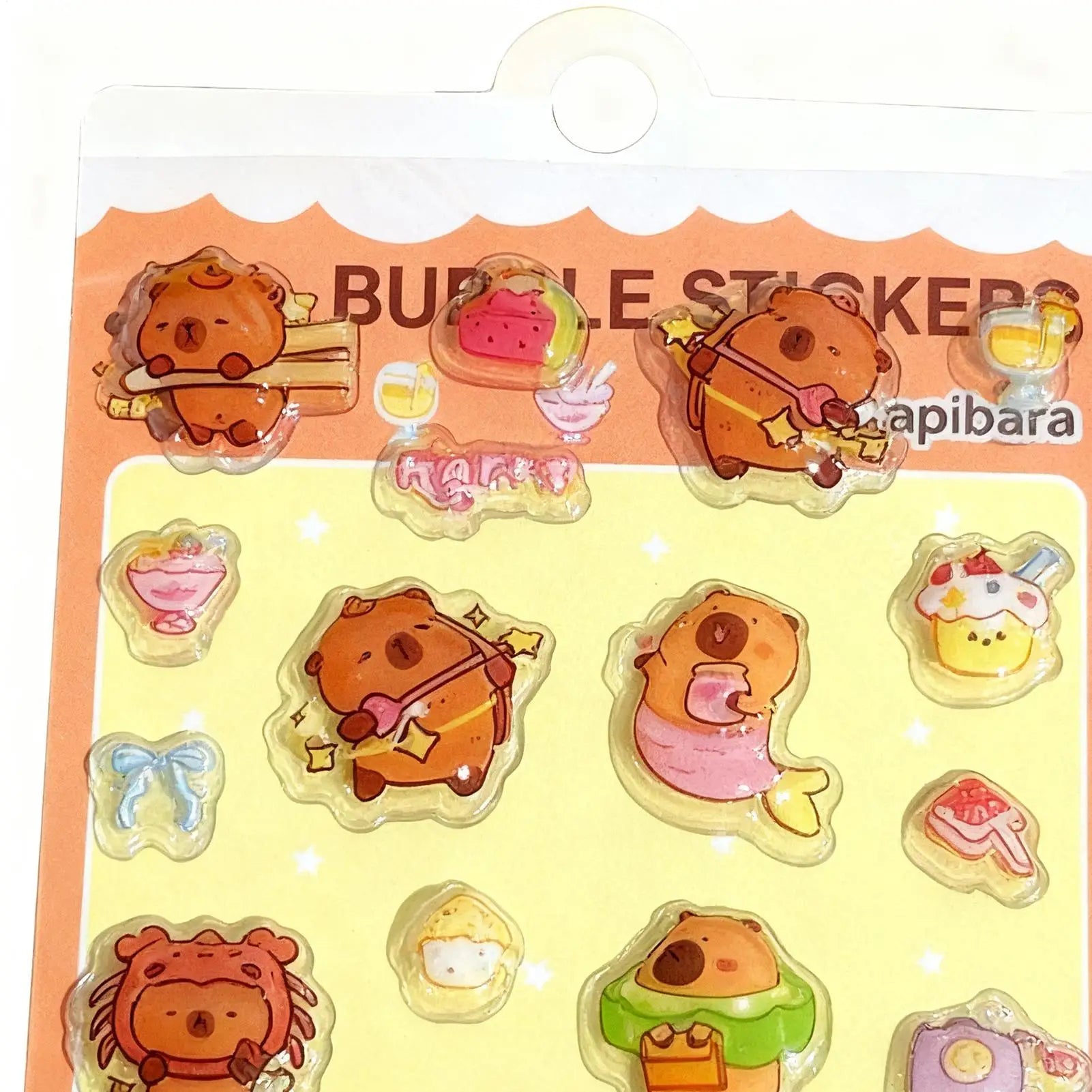 Kids Stickers Cartoon Capybara Adhesive Decals 3D Cartoon Puff Stickers for Laptops Phone Case Party Birthday Classroom Activity
