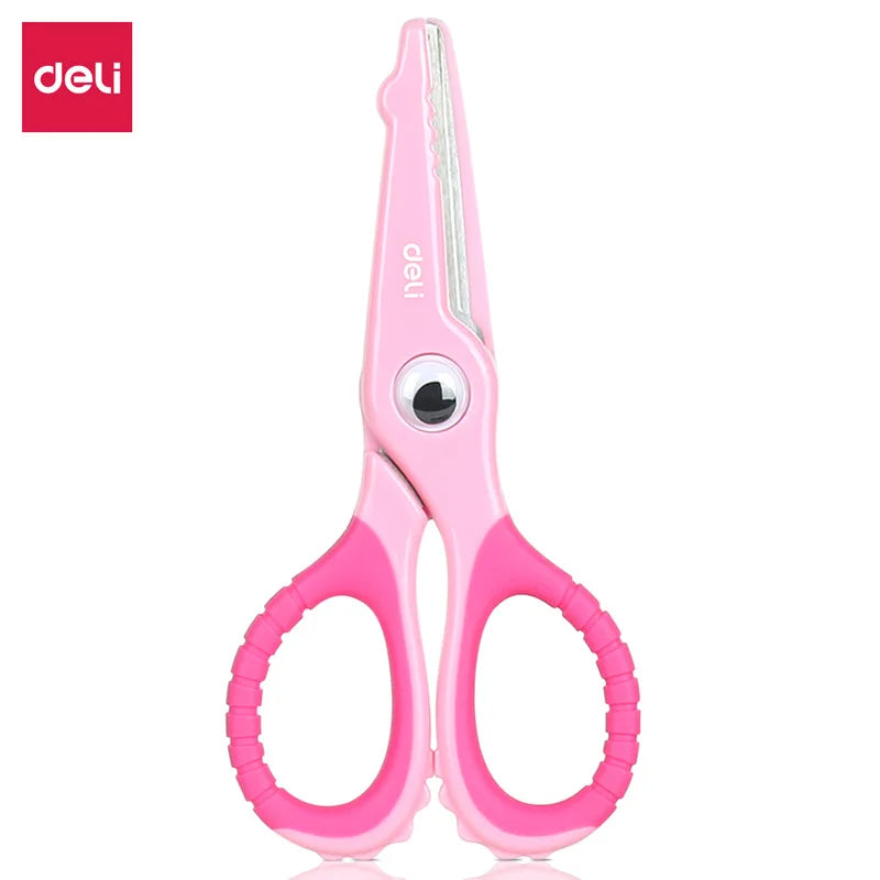 DELI Cartoon Safety Scissors for Kids DIY Cute Craft Paper Scissors School Stationery